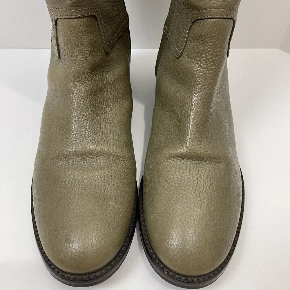Tory Burch Junction Riding Boot Greenish Gray Low Heal - Picture 7 of 12